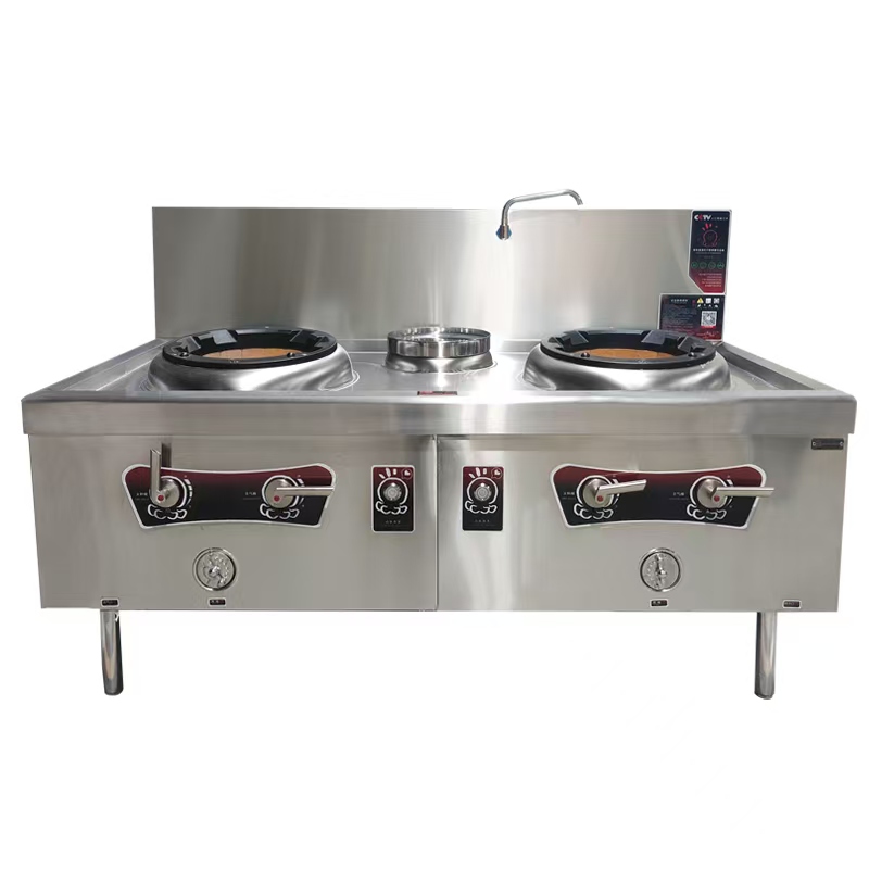 三眼鼓風灶（風氣流動式）